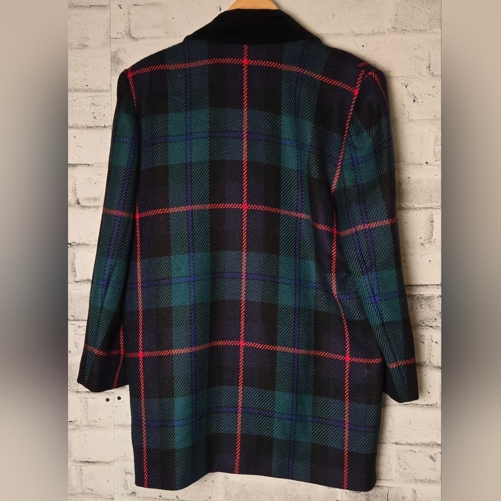 Vintage Liliane Burty Paris Wool Plaid Blazer Made in France 40 - Picture 8 of 16